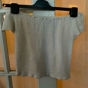 white off the shoulder Brandy Melville crop top